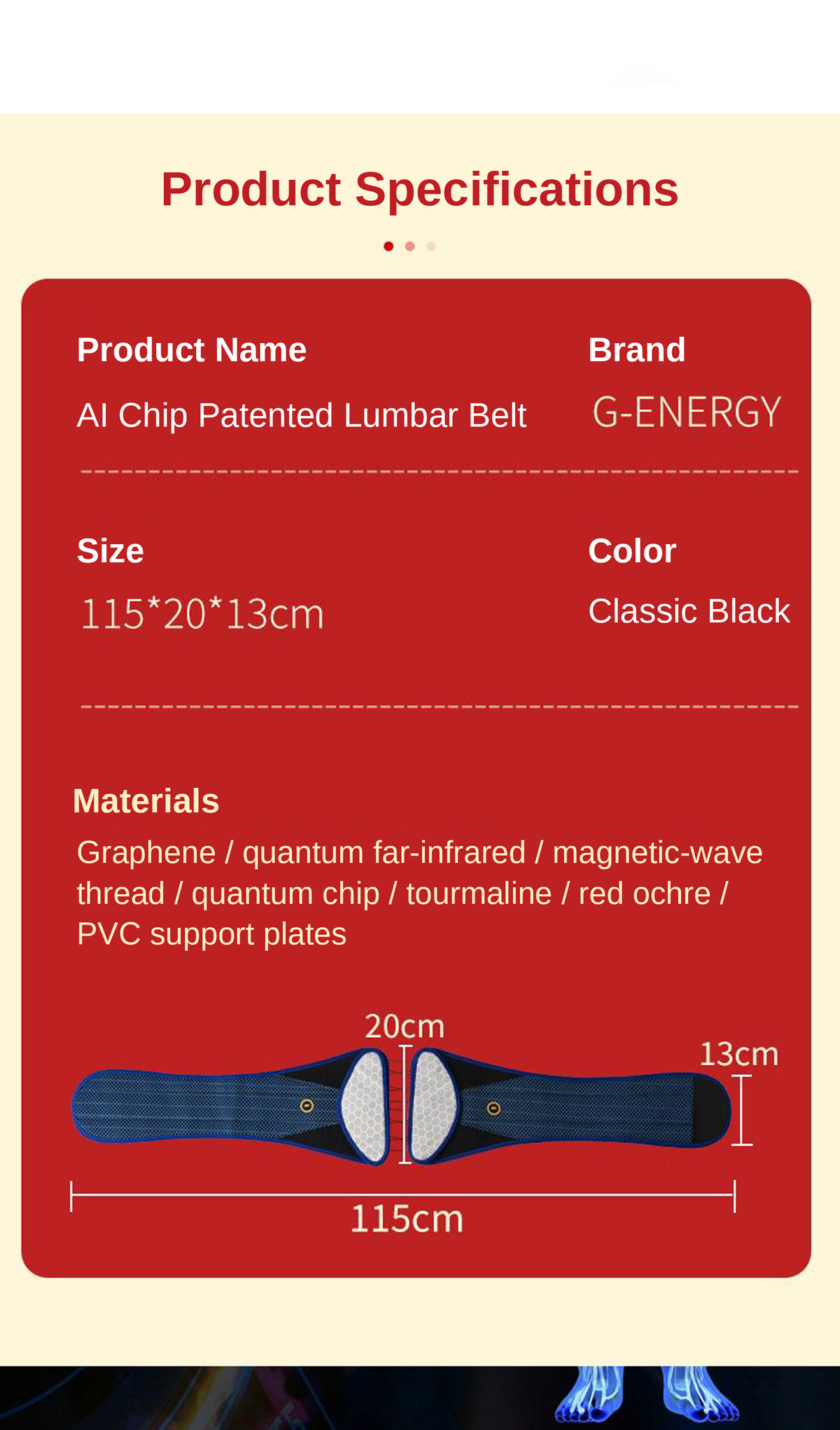 G-Energy Quantum Far InfraRed Lumbar Support Belt