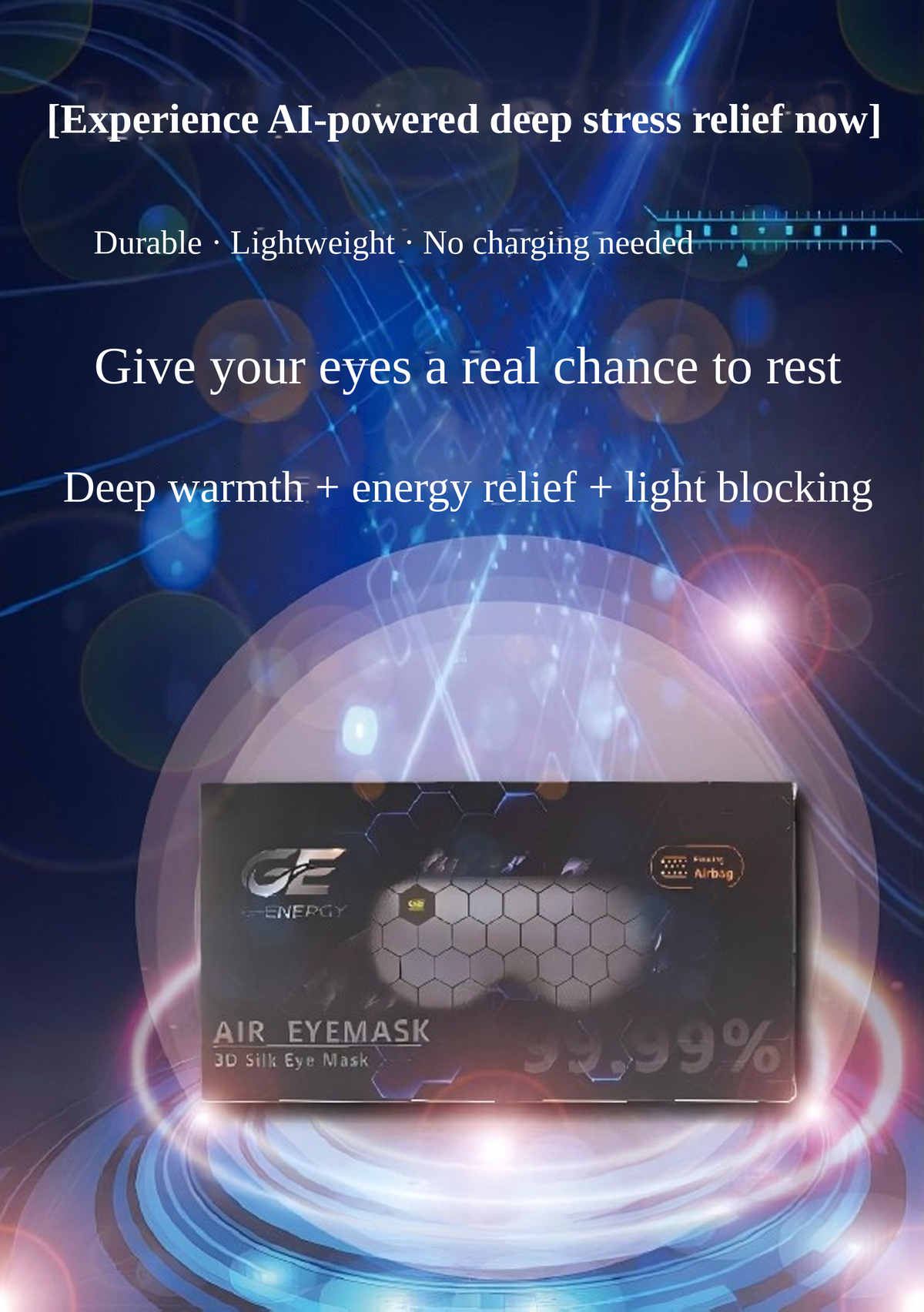 AI Quantum Far-infrared Silk Eye Mask – Contoured, Light-Blocking, Far-Infrared Fibre, No Charging