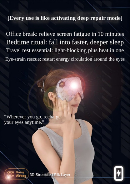 AI Quantum Far-infrared Silk Eye Mask – Contoured, Light-Blocking, Far-Infrared Fibre, No Charging