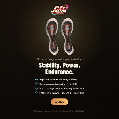Body Armor SuperMg2+ Sports Magnesium Insole Patches – Ultra-Thin Shoe Stickers for Running, Walking &amp; Standing